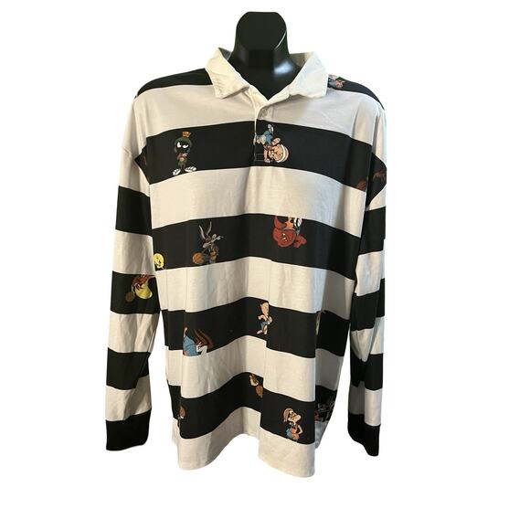 Space Jam A New Legacy x Forever 21 Rugby Shirt Men’s Medium Looney Tunes - Picture 1 of 6